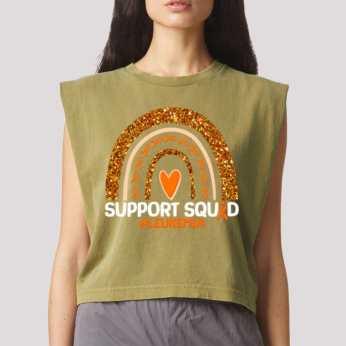 Support Squad #Leukemia Orange Ribbon Rainbow Garment-Dyed Women's Muscle Tee