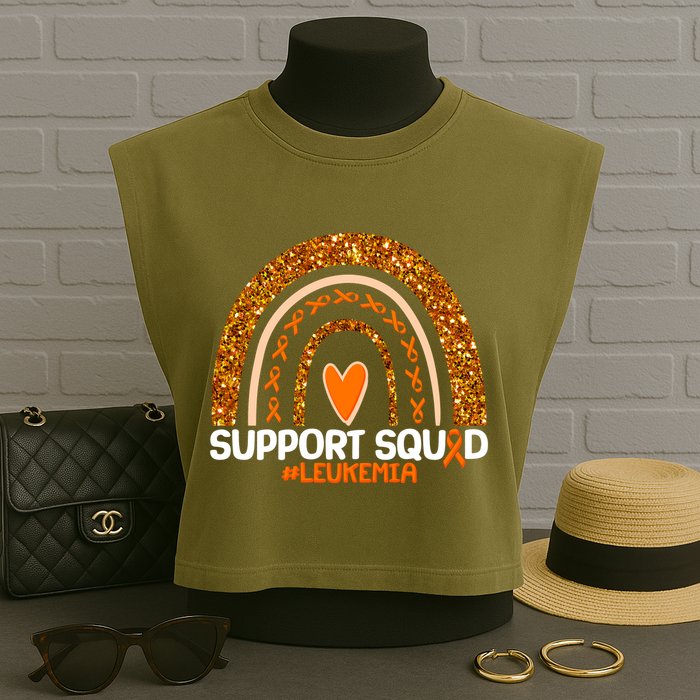 Support Squad #Leukemia Orange Ribbon Rainbow Garment-Dyed Women's Muscle Tee
