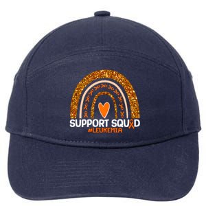 Support Squad #Leukemia Orange Ribbon Rainbow 7-Panel Snapback Hat