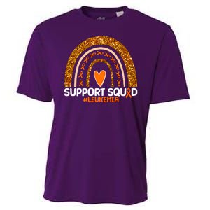 Support Squad #Leukemia Orange Ribbon Rainbow Cooling Performance Crew T-Shirt