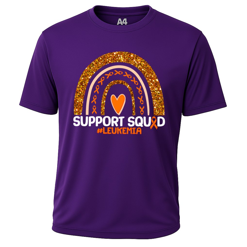 Support Squad #Leukemia Orange Ribbon Rainbow Performance Shirt
