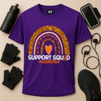 Support Squad #Leukemia Orange Ribbon Rainbow Performance Shirt