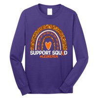 Support Squad #Leukemia Orange Ribbon Rainbow Long Sleeve Shirt