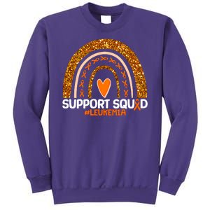 Support Squad #Leukemia Orange Ribbon Rainbow Sweatshirt