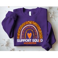 Support Squad #Leukemia Orange Ribbon Rainbow Sweatshirt