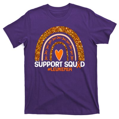 Support Squad #Leukemia Orange Ribbon Rainbow T-Shirt