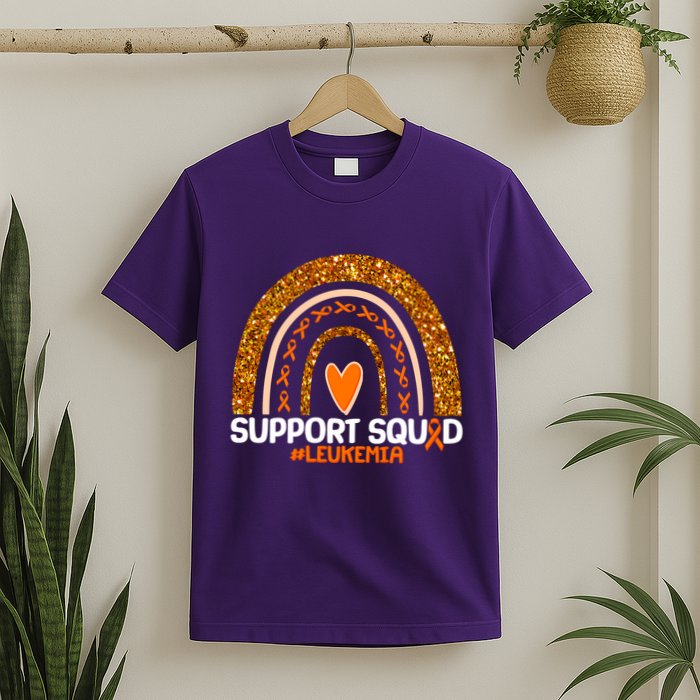 Support Squad #Leukemia Orange Ribbon Rainbow T-Shirt
