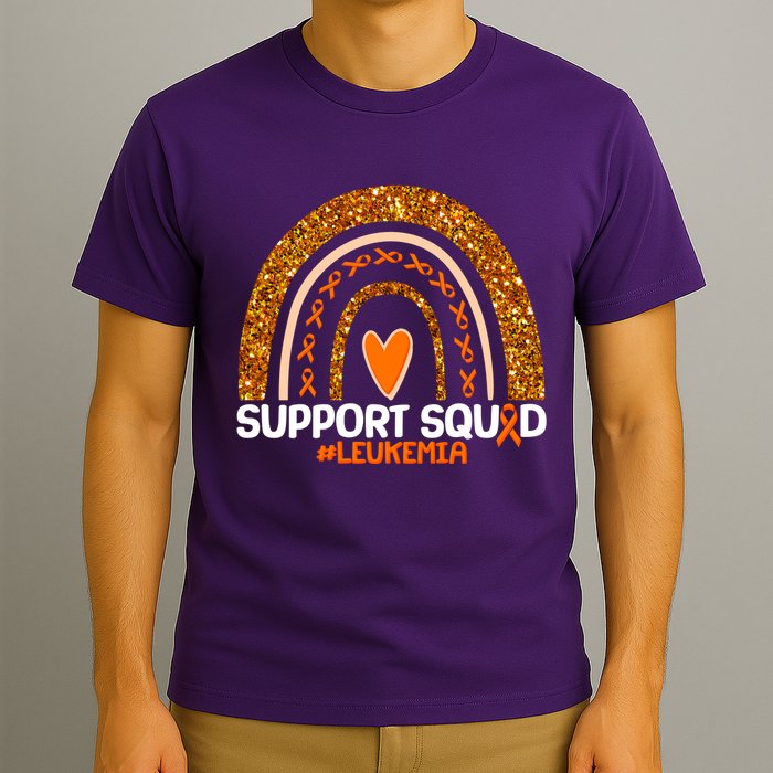 Support Squad #Leukemia Orange Ribbon Rainbow T-Shirt