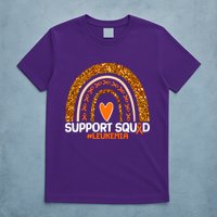 Support Squad #Leukemia Orange Ribbon Rainbow T-Shirt