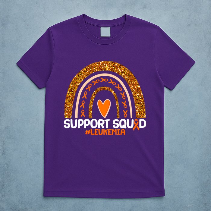 Support Squad #Leukemia Orange Ribbon Rainbow T-Shirt