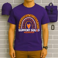 Support Squad #Leukemia Orange Ribbon Rainbow T-Shirt