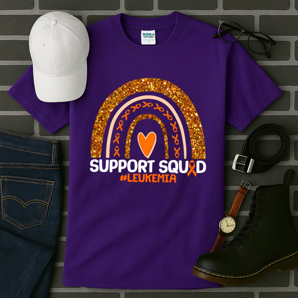 Support Squad #Leukemia Orange Ribbon Rainbow Tall T-Shirt