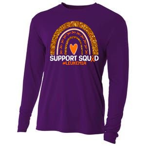 Support Squad #Leukemia Orange Ribbon Rainbow Cooling Performance Long Sleeve Crew