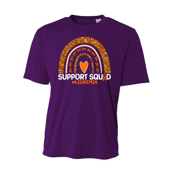 Support Squad #Leukemia Orange Ribbon Rainbow Performance Sprint T-Shirt