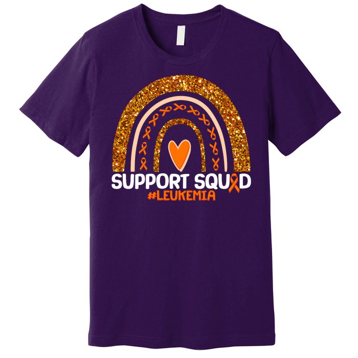 Support Squad #Leukemia Orange Ribbon Rainbow Premium T-Shirt