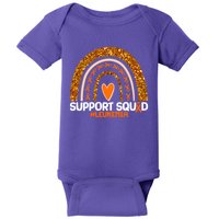Support Squad #Leukemia Orange Ribbon Rainbow Baby Bodysuit