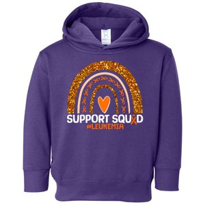 Support Squad #Leukemia Orange Ribbon Rainbow Toddler Hoodie