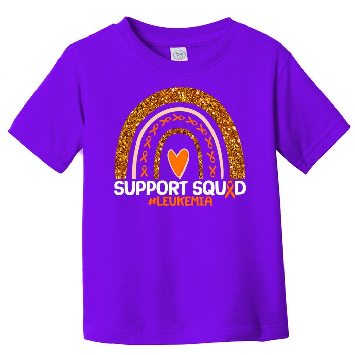 Support Squad #Leukemia Orange Ribbon Rainbow Toddler T-Shirt