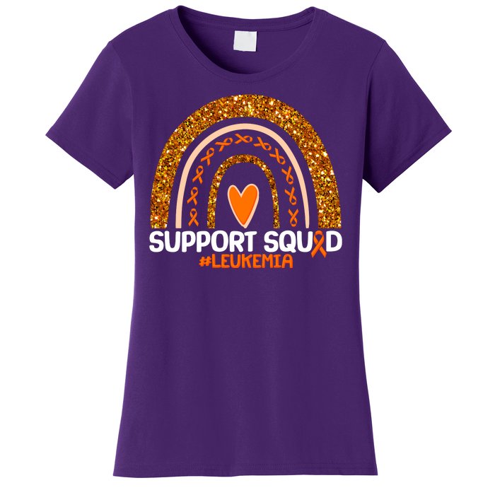 Support Squad #Leukemia Orange Ribbon Rainbow Women's T-Shirt