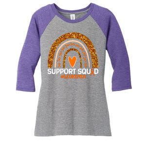 Support Squad #Leukemia Orange Ribbon Rainbow Women's Tri-Blend 3/4-Sleeve Raglan Shirt