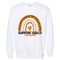 Support Squad #Leukemia Orange Ribbon Rainbow Garment-Dyed Sweatshirt