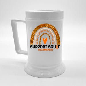 Support Squad #Leukemia Orange Ribbon Rainbow Beer Stein