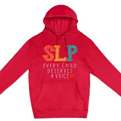 SLP Speech Language Pathologist Speech Therapy Premium Pullover Hoodie