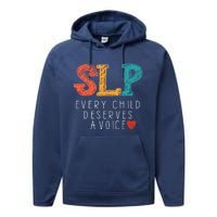 SLP Speech Language Pathologist Speech Therapy Performance Fleece Hoodie