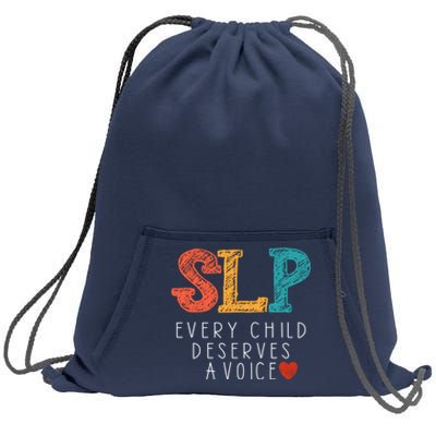 SLP Speech Language Pathologist Speech Therapy Sweatshirt Cinch Pack Bag