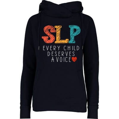 SLP Speech Language Pathologist Speech Therapy Womens Funnel Neck Pullover Hood