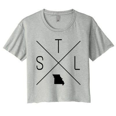 Stl St Louis Missouri 314 Funny Gift Women's Crop Top Tee