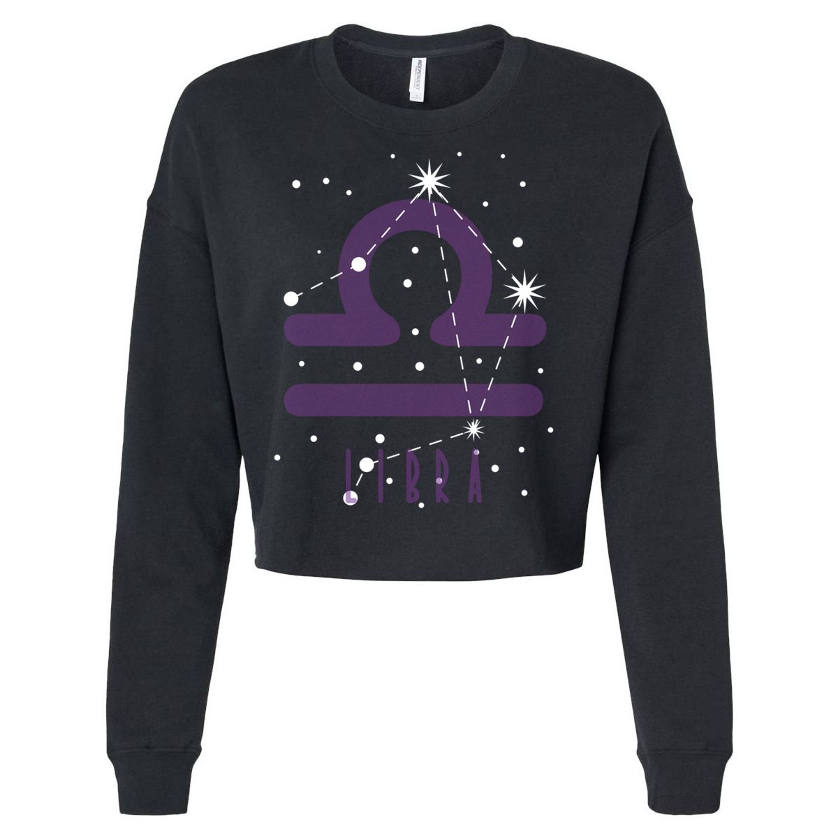Star Sign Libra Zodiac Great Gift Cropped Pullover Crew