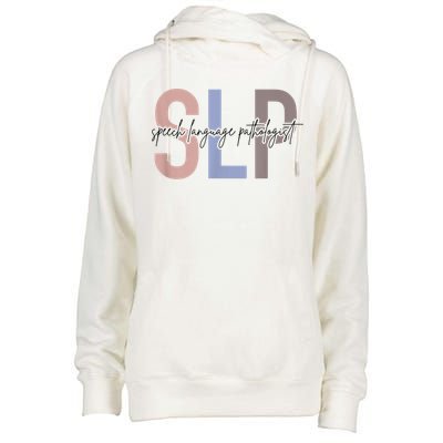 SLP Speech Language Pathologist, Speech Therapy Womens Funnel Neck Pullover Hood