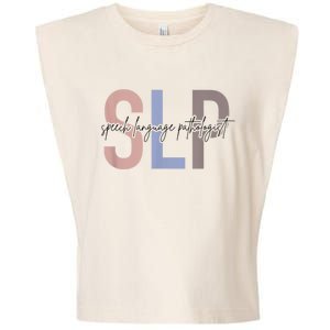 SLP Speech Language Pathologist, Speech Therapy Garment-Dyed Women's Muscle Tee