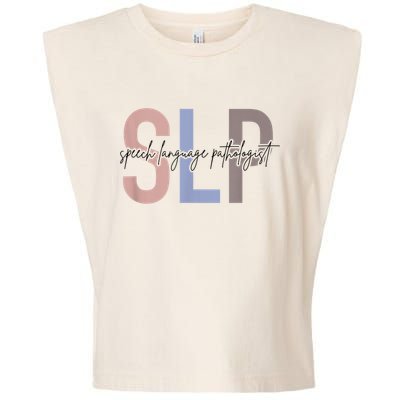 SLP Speech Language Pathologist, Speech Therapy Garment-Dyed Women's Muscle Tee