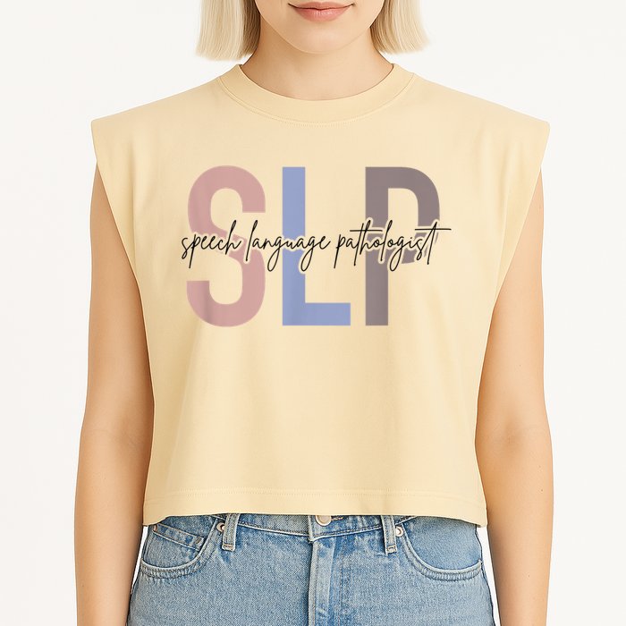 SLP Speech Language Pathologist, Speech Therapy Garment-Dyed Women's Muscle Tee