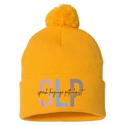 SLP Speech Language Pathologist, Speech Therapy Pom Pom 12in Knit Beanie
