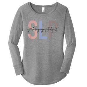 SLP Speech Language Pathologist, Speech Therapy Women's Perfect Tri Tunic Long Sleeve Shirt