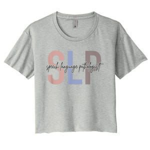 SLP Speech Language Pathologist, Speech Therapy Women's Crop Top Tee