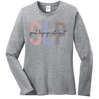 SLP Speech Language Pathologist, Speech Therapy Ladies Long Sleeve Shirt