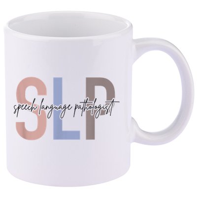 SLP Speech Language Pathologist, Speech Therapy 11oz C Handle Ceramic Mug