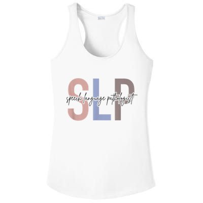 SLP Speech Language Pathologist, Speech Therapy Ladies PosiCharge Competitor Racerback Tank