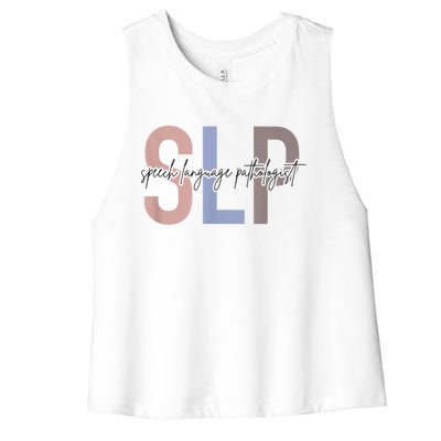 SLP Speech Language Pathologist, Speech Therapy Women's Racerback Cropped Tank