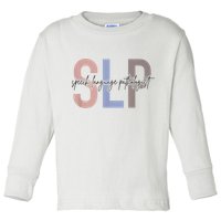 SLP Speech Language Pathologist, Speech Therapy Toddler Long Sleeve Shirt