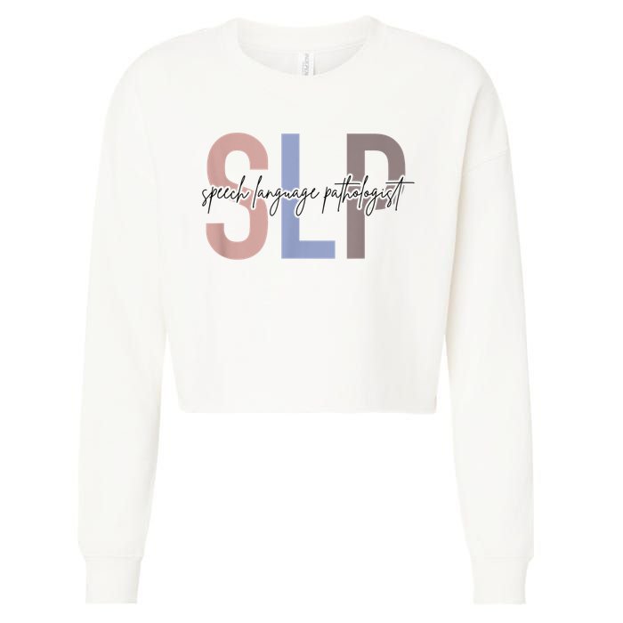 SLP Speech Language Pathologist, Speech Therapy Cropped Pullover Crew