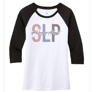 SLP Speech Language Pathologist, Speech Therapy Women's Tri-Blend 3/4-Sleeve Raglan Shirt