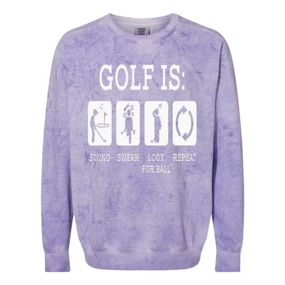 Swing Swear Look For Ball Repeat Golf Sport Colorblast Crewneck Sweatshirt