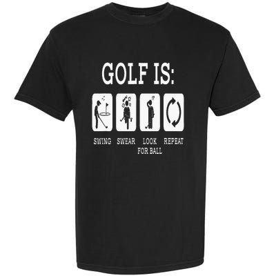 Swing Swear Look For Ball Repeat Golf Sport Garment-Dyed Heavyweight T-Shirt