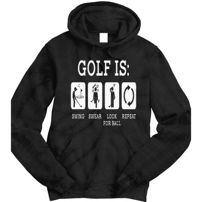 Swing Swear Look For Ball Repeat Golf Sport Tie Dye Hoodie