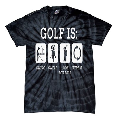 Swing Swear Look For Ball Repeat Golf Sport Tie-Dye T-Shirt